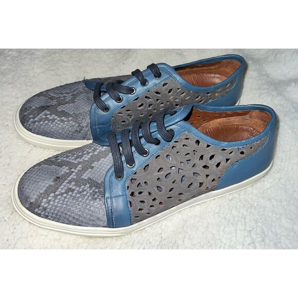 Franco Cuadra casual Python Snakeskin Leather Sneakers - size US 9-9 1/2 (26cm). - Picture 3 of 10
